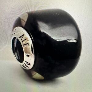 Authentic Pandora, Black Mini Murano Glass Charm #793117C00